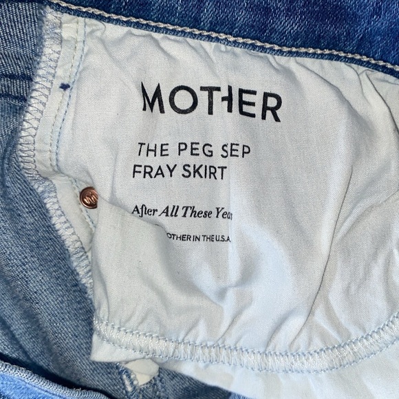 MOTHER THE PEG STEP FRAY SKIRT IN AFTER ALL THESE YEARS HI LOW RAW HEM SZ 29/LG - Picture 12 of 12